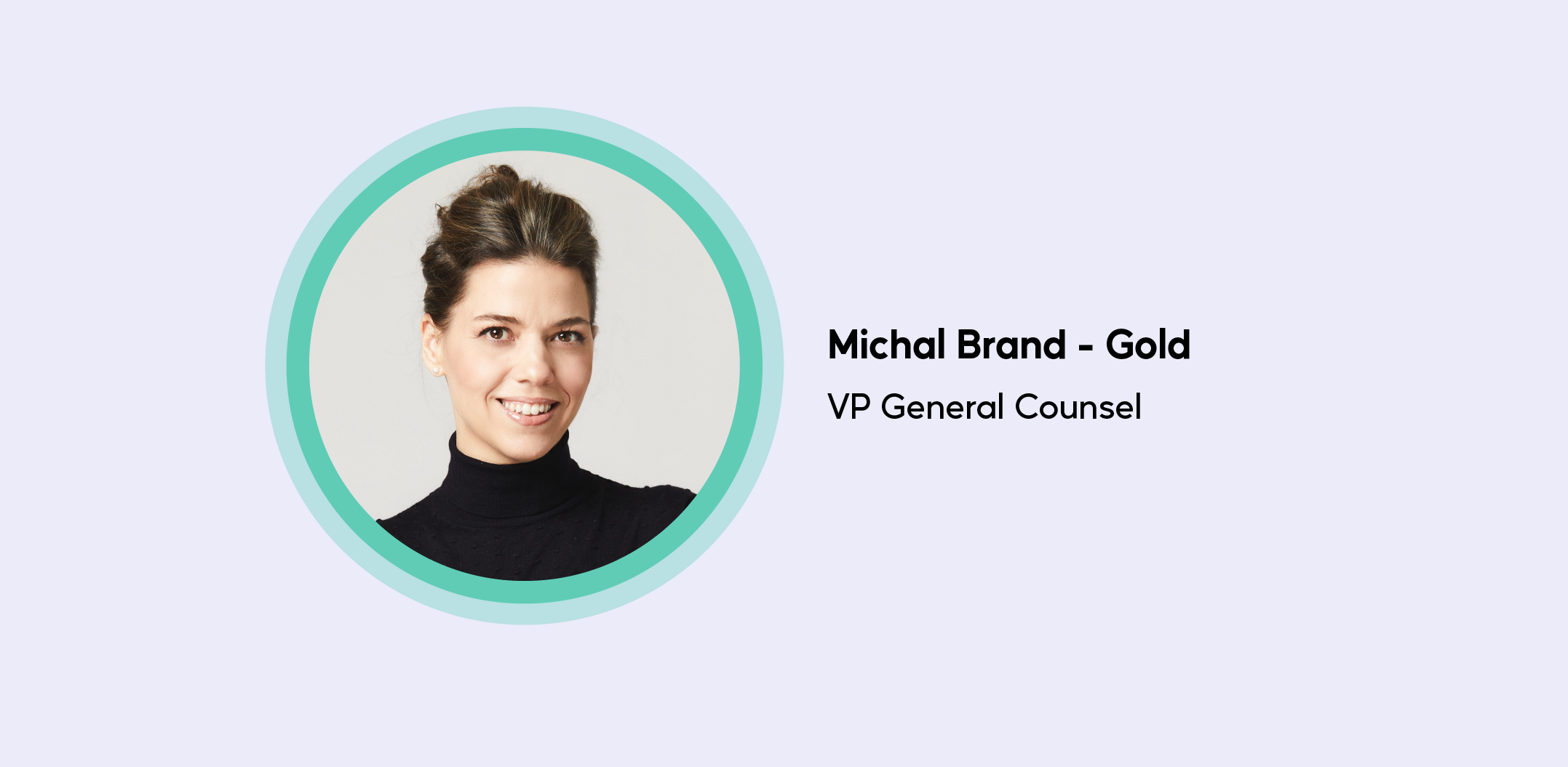 Michal Brand-Gold, VP General Counsel at ActiveFence, smiling in a professional portrait with a light purple background.