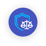 Icon of a shield and scales of justice, representing election integrity