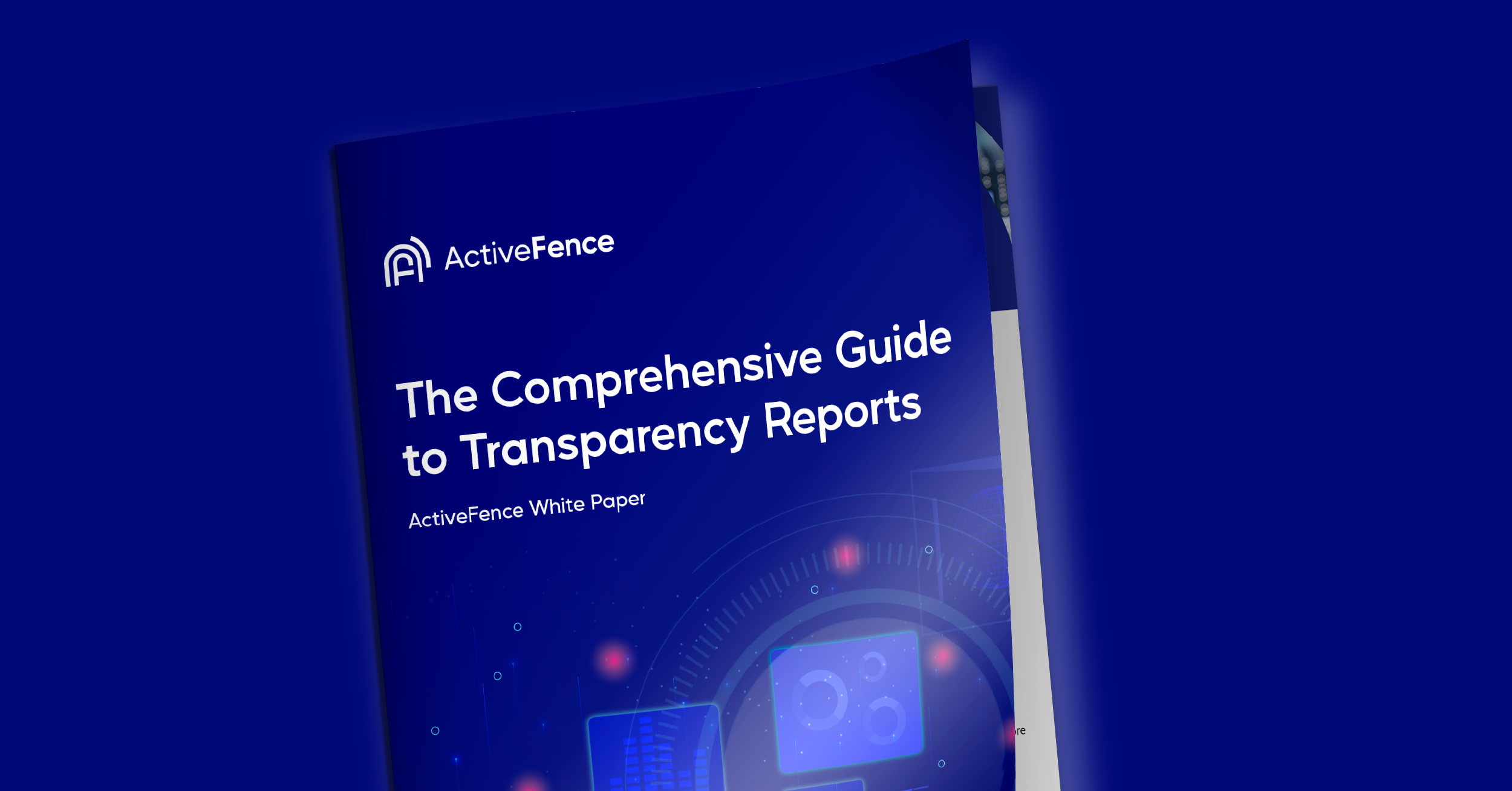 Cover of ActiveFence's white paper titled 'The Comprehensive Guide to Transparency Reports'